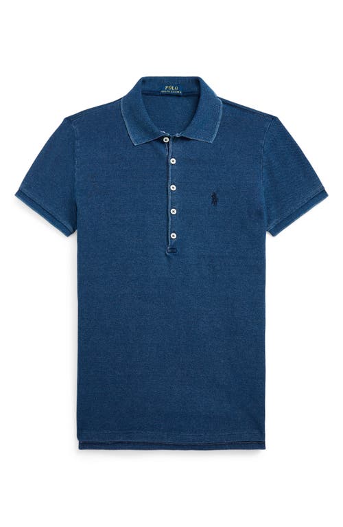 Shop Polo Ralph Lauren Julie Piqué Knit Polo In Dark Indigo