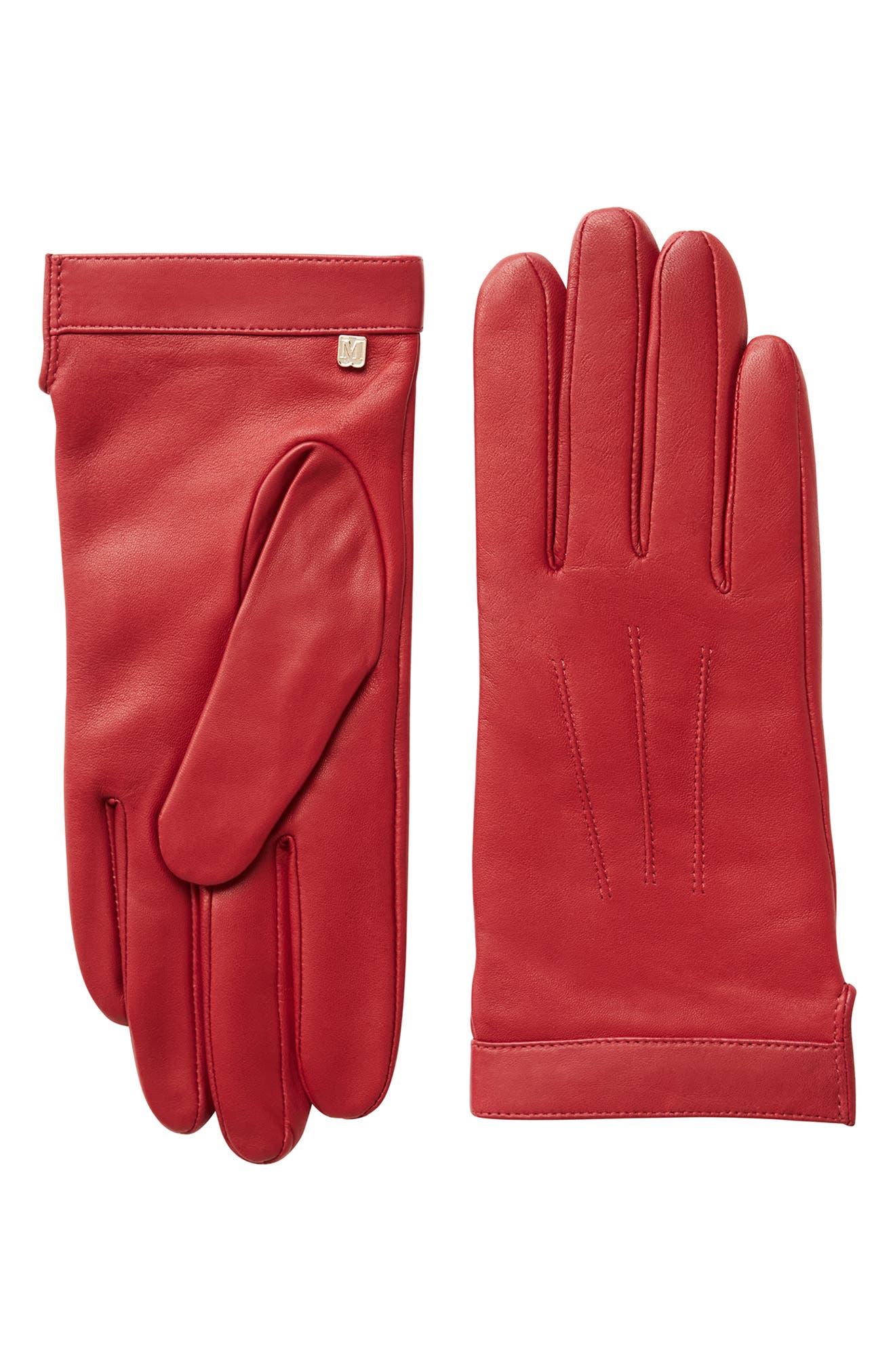 nordstrom red leather gloves