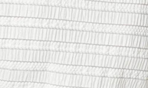 Edikted Lenny Smocked Textured Lace Trim Top In White