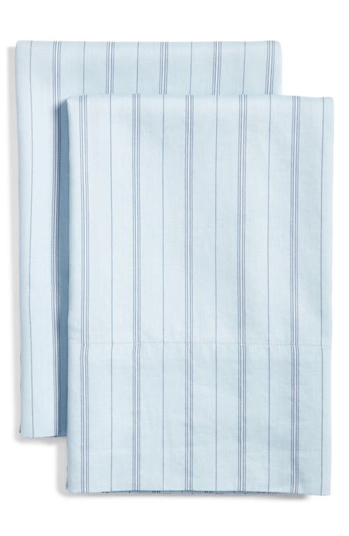 Shop Nordstrom Stripe Organic Cotton Sateen Pillowcases In Blue Skyride Stripe