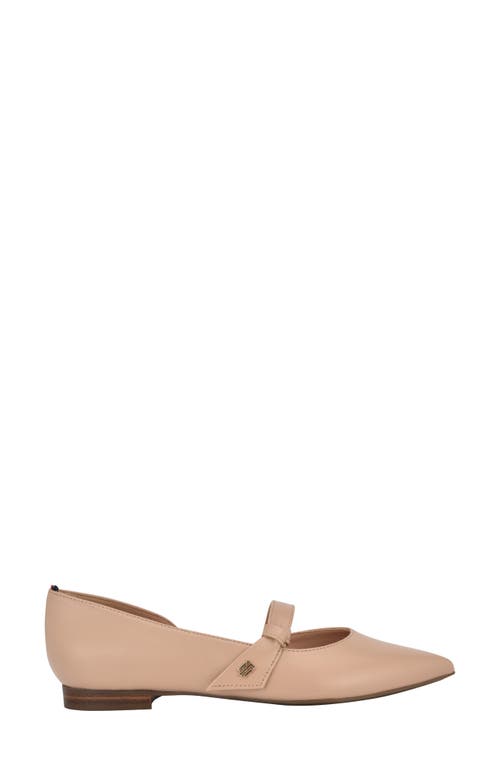 Shop Tommy Hilfiger Venny Pointed Toe Flat In Barely Beige