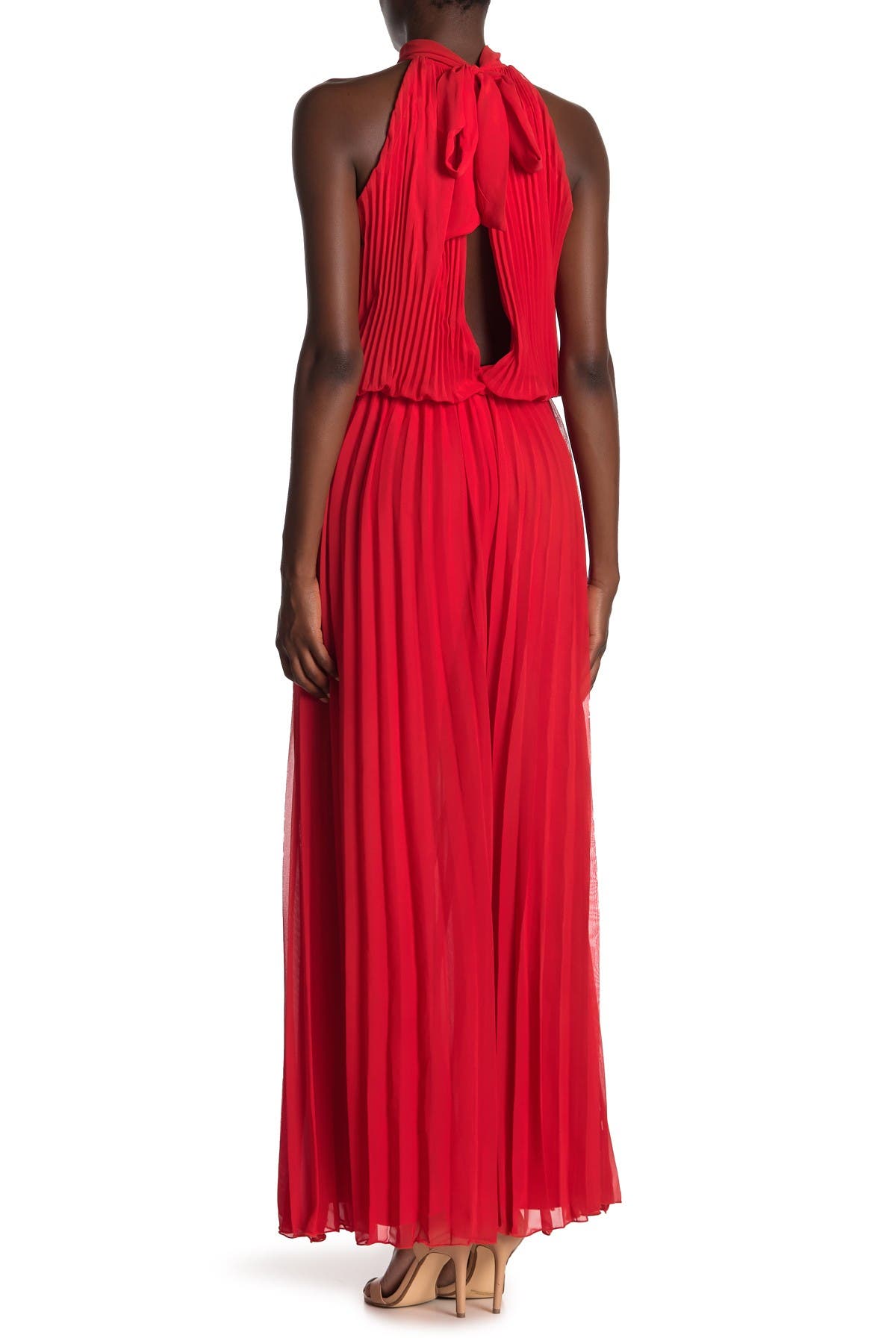 Meghan La Wild Orchid Pleat Jumpsuit In Red