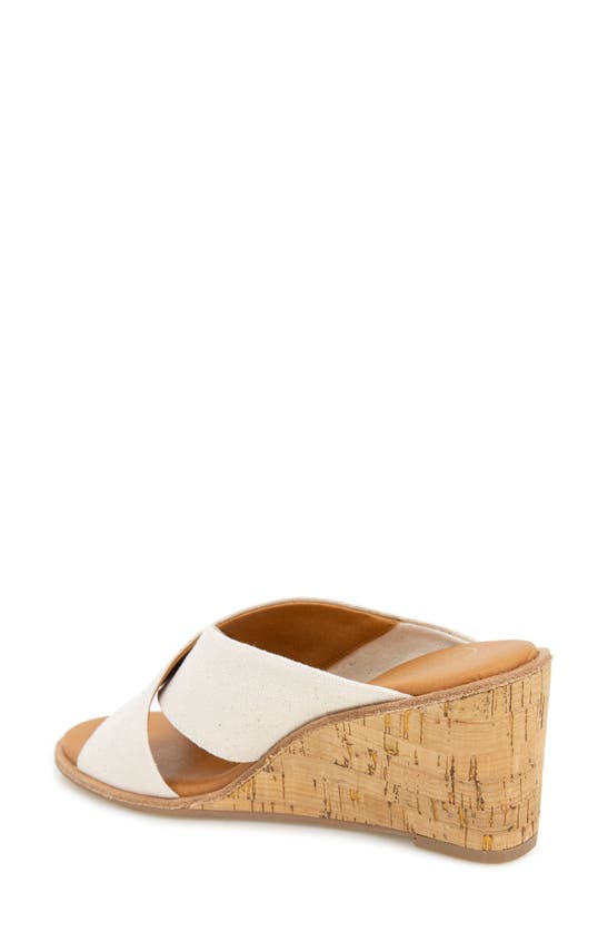 Shop Andre Assous Bryana Wedge Sandal In Beige Linen