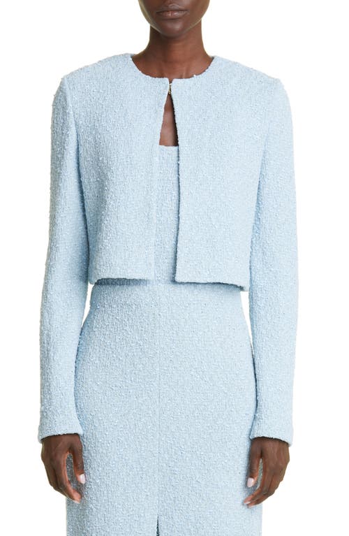 St. John Collection Scattered Sequin Tweed Knit Jacket in Sky