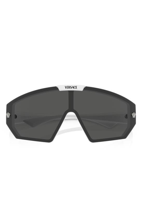 Shop Versace 47mm Irregular Mask Sunglasses In White