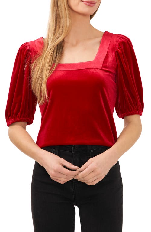 CeCe Square Neck Stretch Velvet Top at Nordstrom,