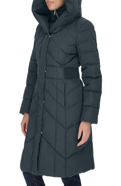 Cole Haan Signature Taffeta Puffer Coat With Quilted Zip Bib In Graphite