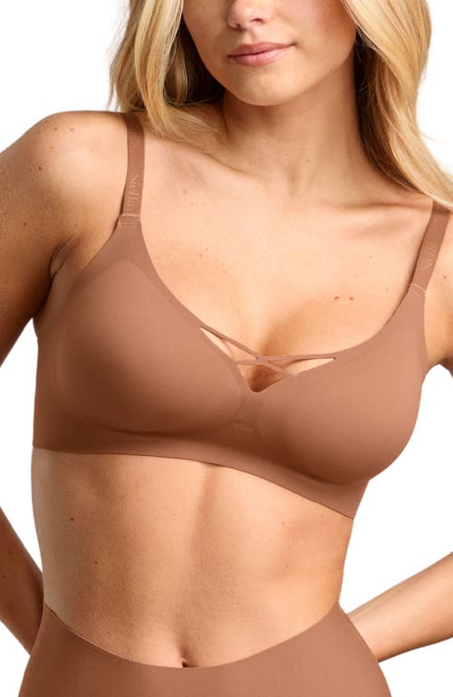 Siella No-show V-neck Bra In Toffee