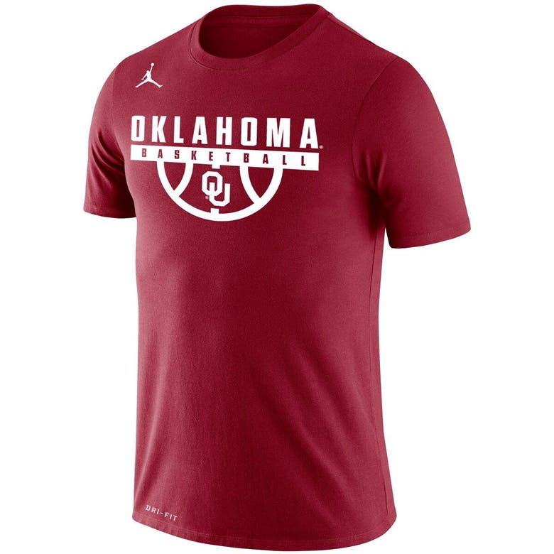 Shop Jordan Brand Crimson Oklahoma Sooners Basketball Drop Legend Performance T-shirt