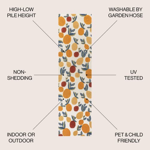 Jonathan Y Limone Bold Lemon High-low Indoor/outdoor Area Rug In Orange/beige/cream