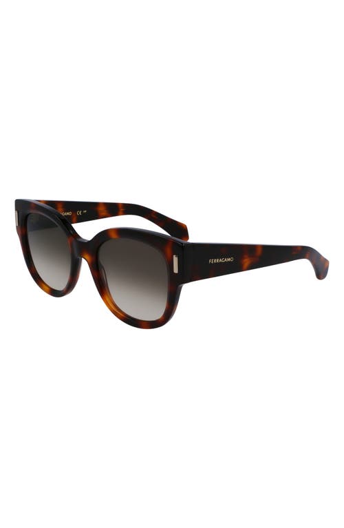 Shop Ferragamo Rivets Tea Cup 51mm Butterfly Sunglasses In Tortoise