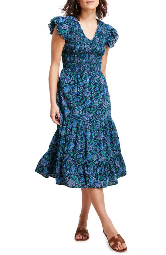 Vineyard Vines Floral Smocked Midi Dress In Anegada Floral | ModeSens