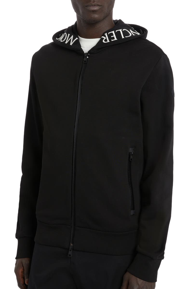 Moncler Logo Tape Cotton Zip Hoodie | Nordstrom