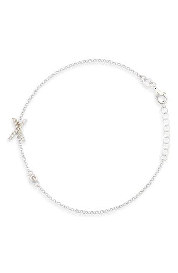 Meshmerise Diamond Initial Bezel Bracelet In White-x
