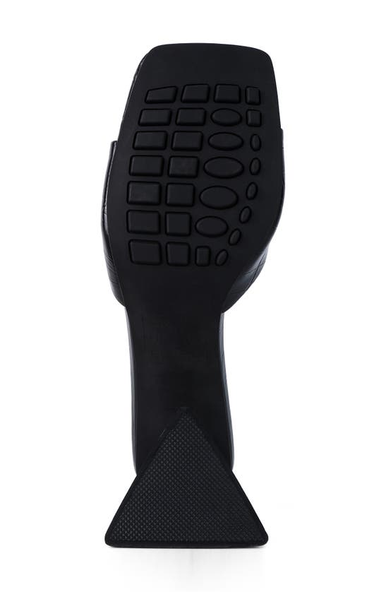 Shop London Rag Trinity Croc Embossed Triangle Block Heel Sandal In Black