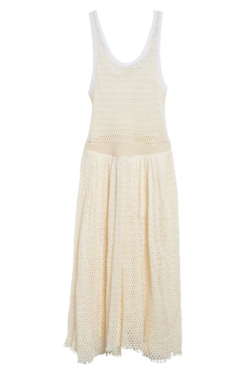 Shop Diotima Pocomania Cotton Fishnet Midi Dress In Natural