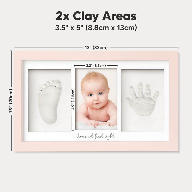 Shop Keababies Baby Handprint & Footprint Keepsake Duo Frame In Petal Pink