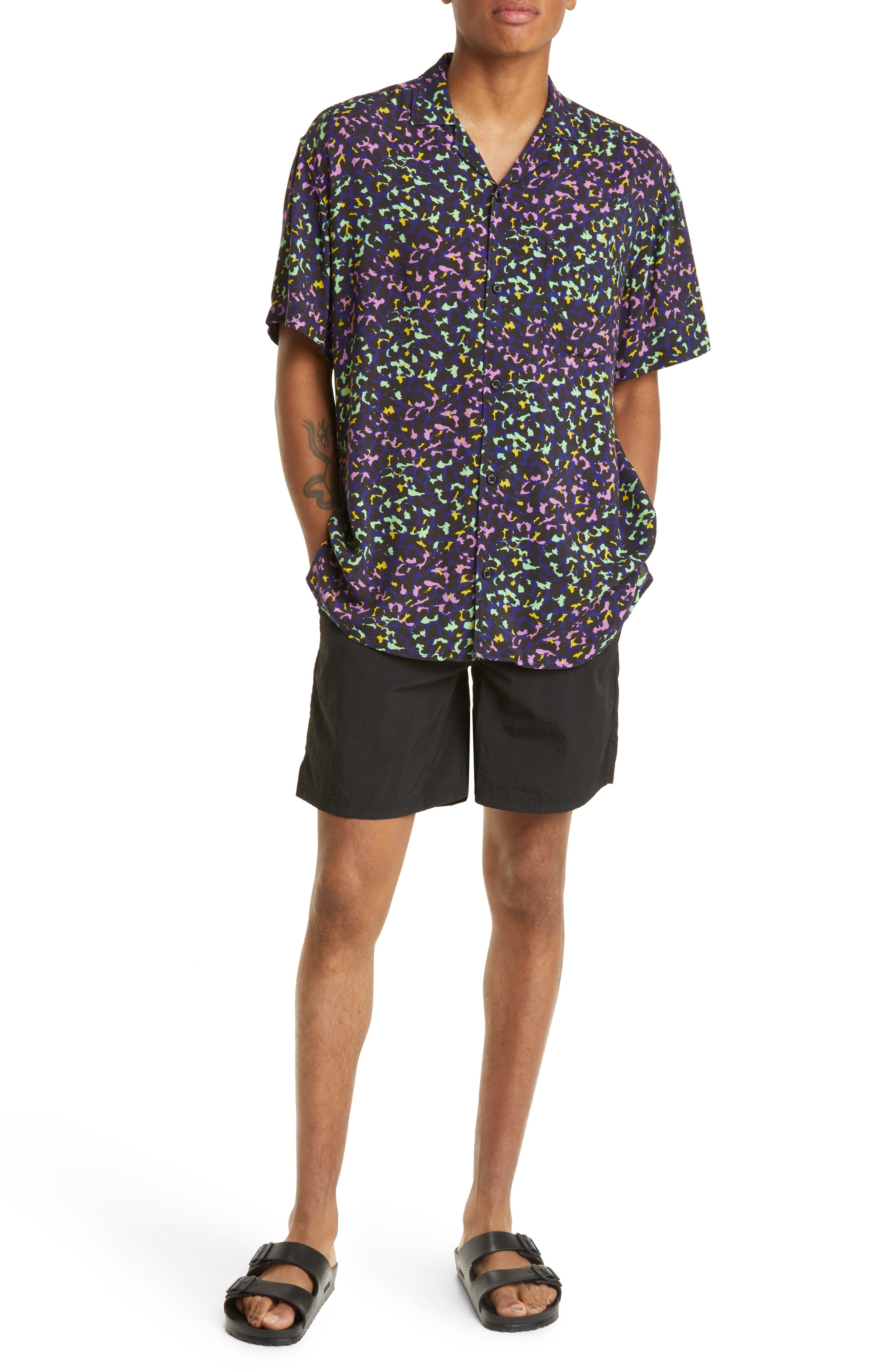 BP. Cheetah Print Short Sleeve Camp 