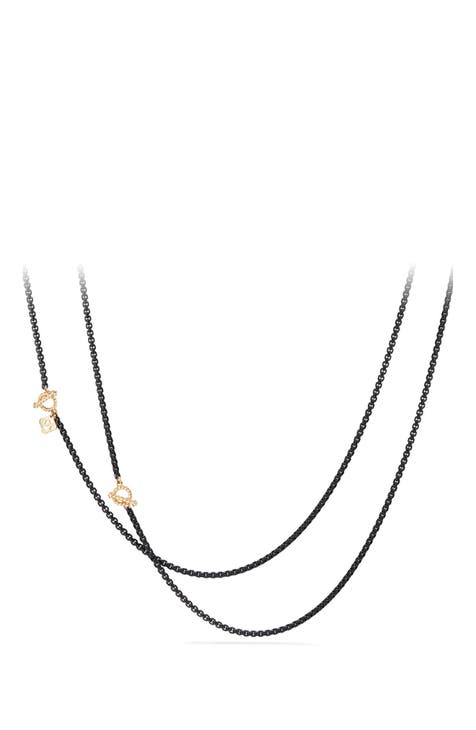 DY Bel Aire Color Box Chain Necklace in Acrylic with 14K Yellow Gold Accents, 2.7mm