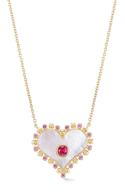 Orly Marcel Large Heart Sapphire Pendant Necklace in White at Nordstrom