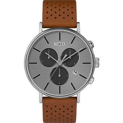 Timex Fairfield Chronograph Leather Strap Watch, 41Mm