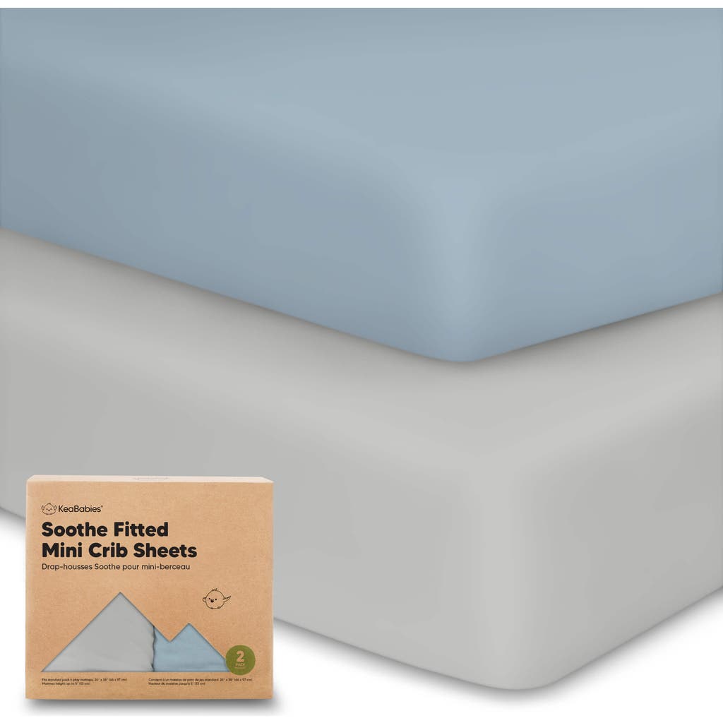 Keababies Soothe Fitted Mini Crib Sheet In Steel