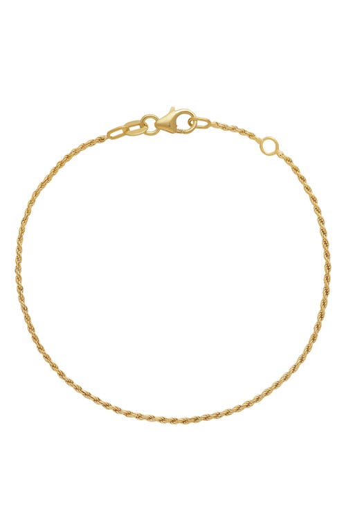 Bony Levy 14K Gold Thin Rope Chain Bracelet in 14K Yellow Gold at Nordstrom, Size 7