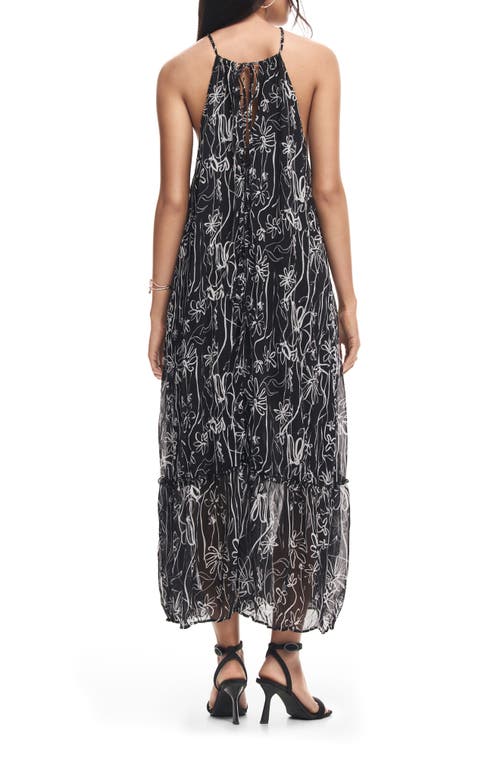 Shop Desigual Floral Maxi Sundress In Black