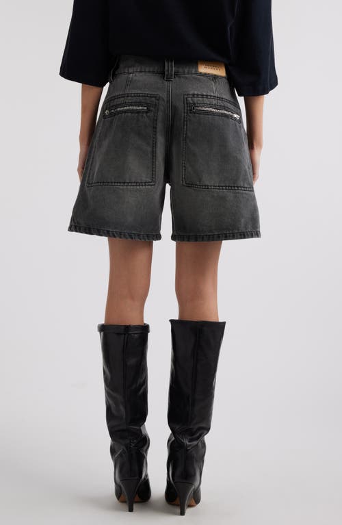 Shop Isabel Marant Candice Denim Shorts In Dark Grey