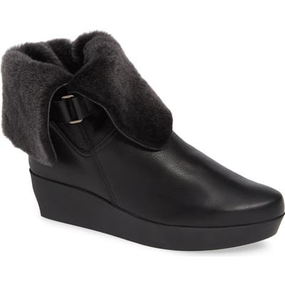 Arche Fujosc Genuine Shearling Bootie, Black