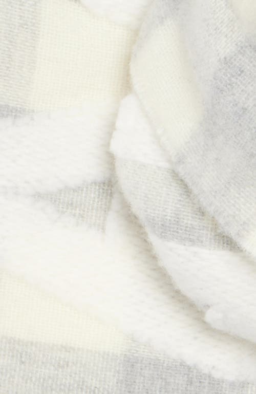 Acne Studios Veda Buffalo Plaid Wool Blend Fringe Scarf In Grey/dark Grey