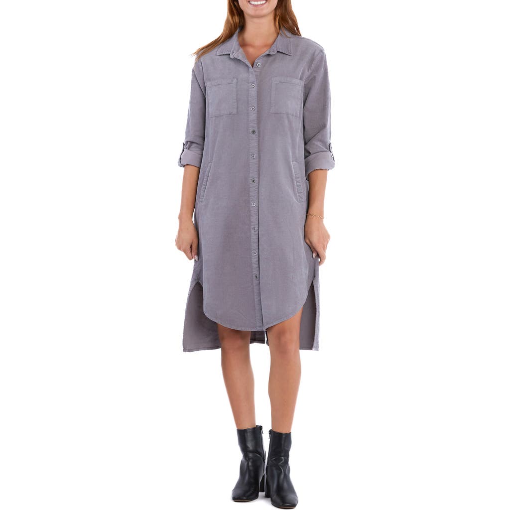 WASH LAB DENIM WASH LAB DENIM CHILL OUT HIGH-LOW CORDUROY SHIRTDRESS