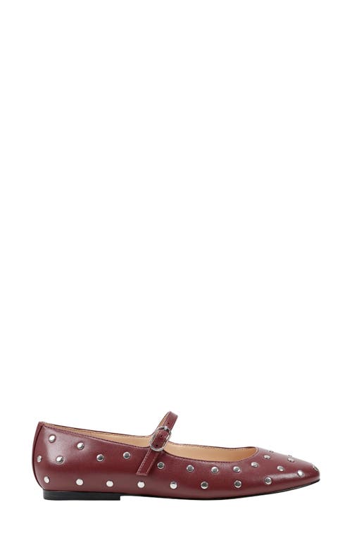 Shop Marc Fisher Ltd Elizza Studded Mary Jane Flat In Burgundy