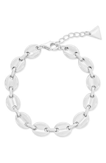 Shop Simona Polished Mariner Chain Bracelet In Silver