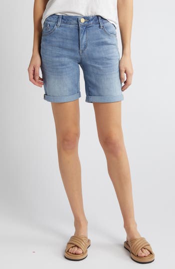 Wit & Wisdom 'ab'solution Denim Rolled Bermuda Shorts In Light Blue