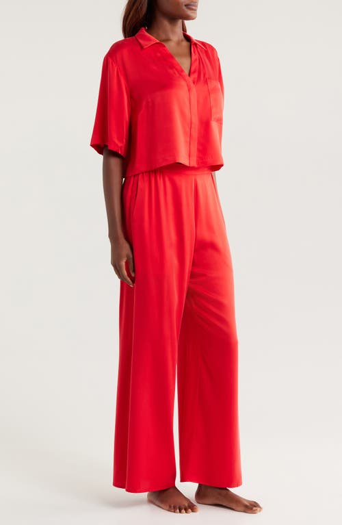 Shop Lunya High Waist Washable Silk Pajamas In Carmine Red