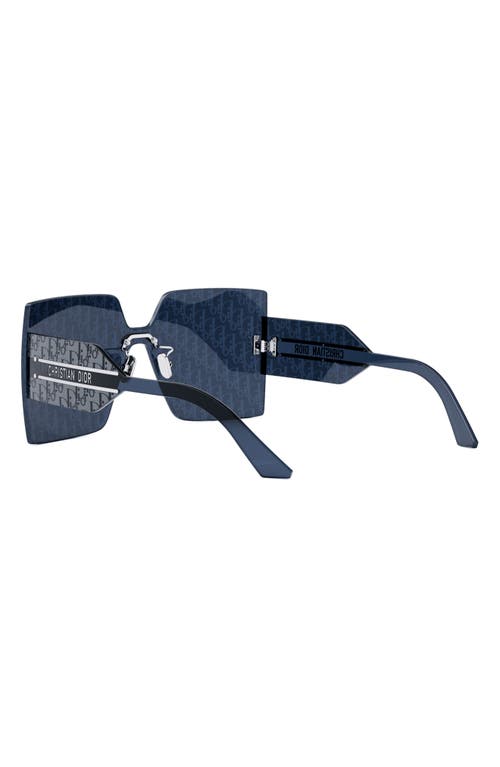 Shop Dior 'club M5u Rectangular Shield Sunglasses In Shiny Palladium/smoke Mirror