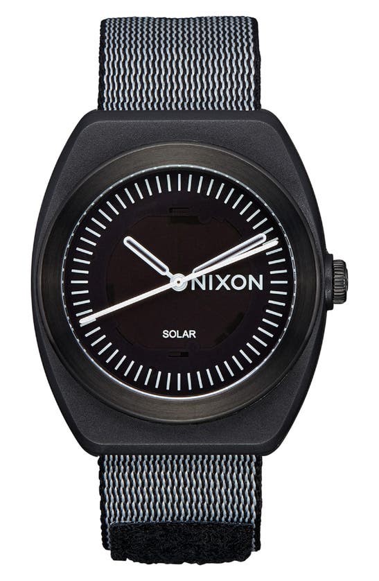NIXON NIXON LIGHT-WAVE SOLAR NYLON STRAP WATCH, 36MM
