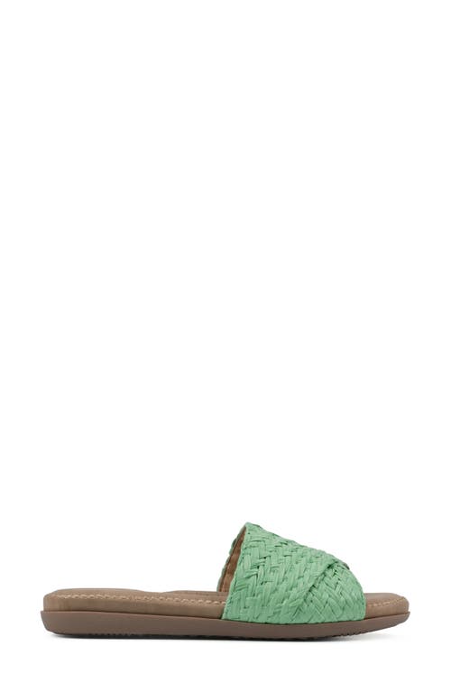 Shop Cliffs By White Mountain Flawless Slide Sandal In Green/raffia