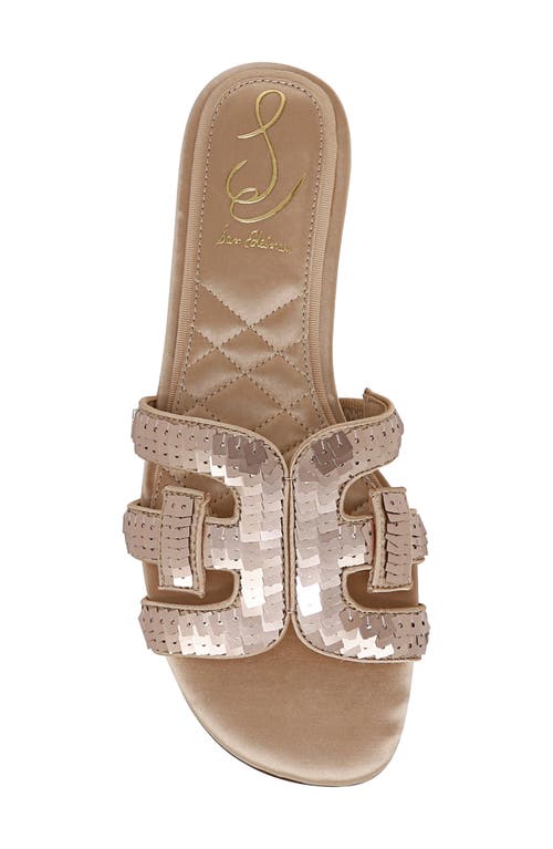 Sam Edelman Bay Glamour Slide Sandal Molten Gold Fabric In Molten Gold