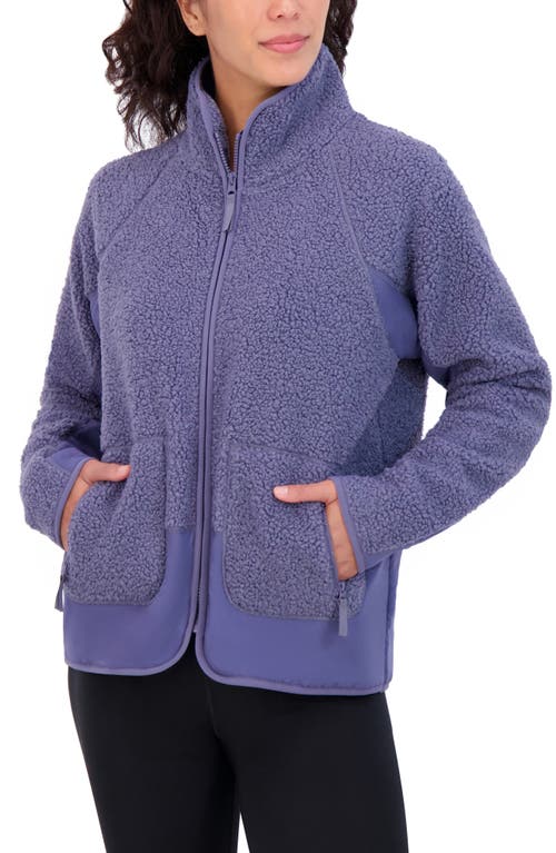 Sage Collective Sage Collective Faux Shearling City Cropped Jacket In Country Blue