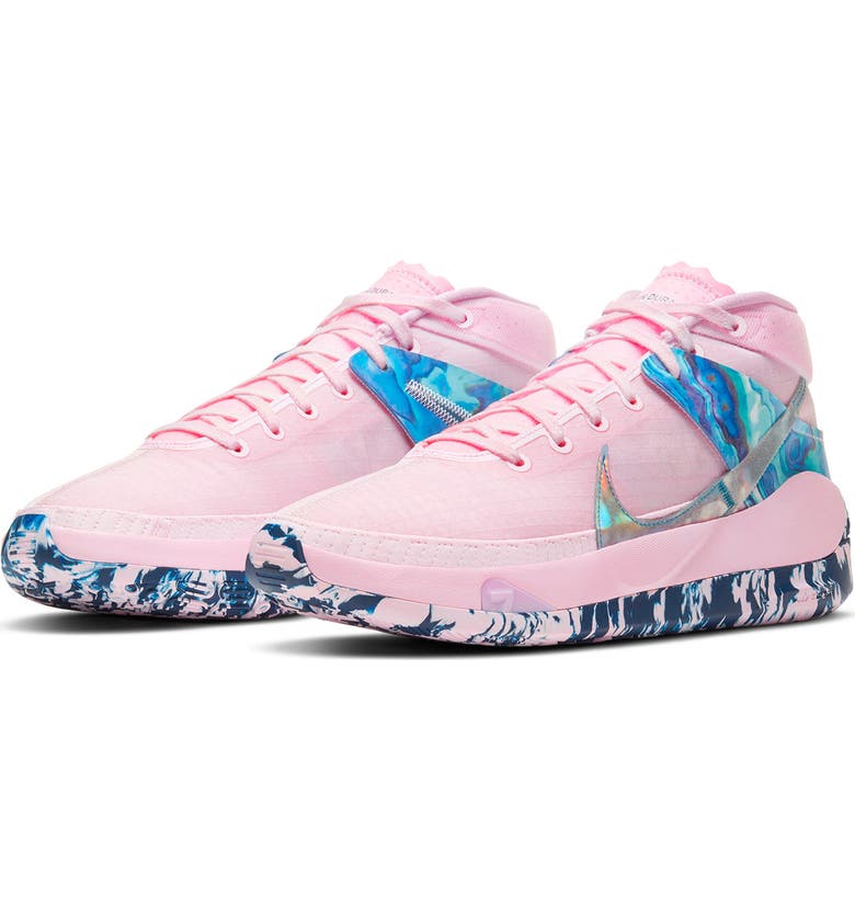 NIKE KD13 Basketball Sneaker, Main, color, 600 PINK FOAM /BLUE VOID-PINK