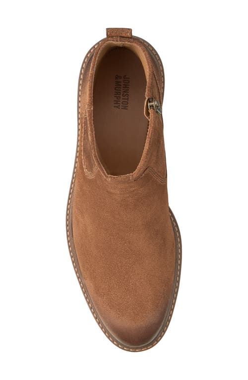 Johnston & Murphy Barret Zip Boot In Brown Waxed Suede