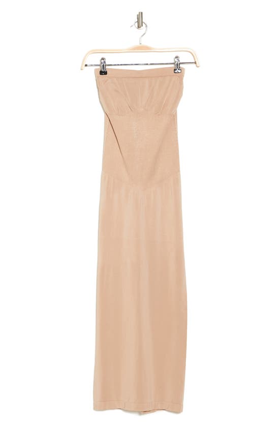 Shop Wishlist Strapless Knit Maxidress In Light Taupe