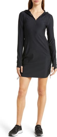 Fabletics Women's Yukon Hooded Sweatshirt Dress Black Size Small