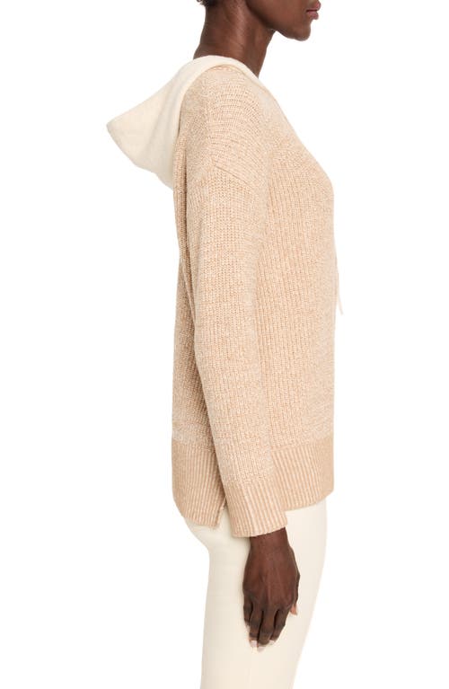 NZ ACTIVE BY NIC+ZOE NZ ACTIVE BY NIC+ZOE CABLE COTTON BLEND SWEATER HOODIE