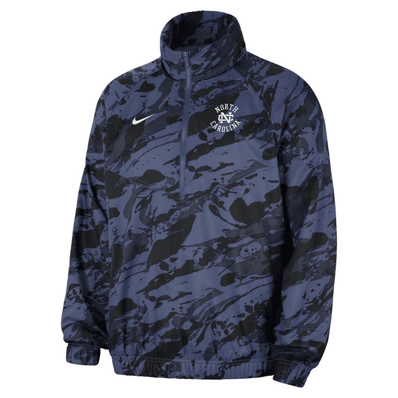 Shop Nike Navy North Carolina Tar Heels Anorak Half-zip Jacket