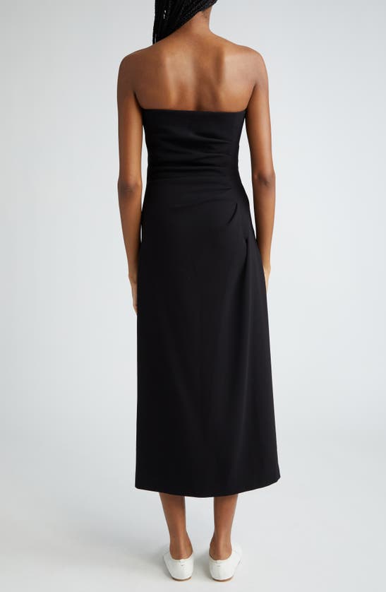 Shop Proenza Schouler Shira Strapless Matte Crepe Midi Dress In Black