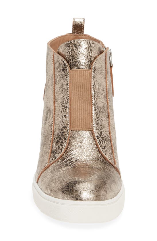 Linea Paolo Felicia Iii Wedge Sneaker In Gold Leather