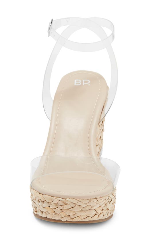 Bp. Cohan Espadrille Platform Wedge Sandal In Clear-tan